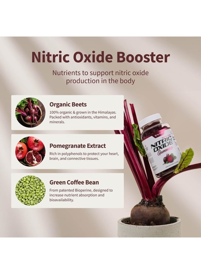 SNAP SUPPLEMENTS Sugar Free Nitric Oxide Beet Root Gummies - Heart Health, Energy Boost, Circulation, Beet Root Chewables, Beetroot Nitric Oxide Booster, 60 Gummies - Image 4